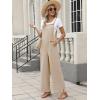 imageANRABESS Overalls for Women 2025 Summer Casual Loose One Piece Outfits Baggy Wide Leg Jumpers Lightweight Comfy RompersLight Khaki