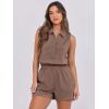 imageANRABESS Romper for Womens 2025 Summer Dressy Casual Sleeveless V Neck One Piece Short Jumpsuit Lounge Travel Outfits ClothesLight Brown