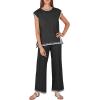 imageANRABESS Women 2 Piece Lounge Sets Summer Casual Knit Sweater Vest Pant Set Beach Vacation Airport Clothes 2025 Fall OutfitsBlackwhite 02