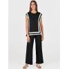 imageANRABESS Women 2 Piece Lounge Sets Summer Casual Knit Sweater Vest Pant Set Beach Vacation Airport Clothes 2025 Fall OutfitsBlackwhite