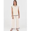 imageANRABESS Women 2 Piece Lounge Sets Summer Casual Knit Sweater Vest Pant Set Beach Vacation Airport Clothes 2025 Fall OutfitsKhakiblack