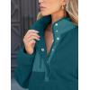 imageANRABESS Women Fuzzy Fleece Pullover Sherpa Sweatshirt Long Sleeve Button Down Warm Soft Color Block Jackets with PocketsCyan