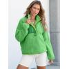 imageANRABESS Women Fuzzy Fleece Pullover Sherpa Sweatshirt Long Sleeve Button Down Warm Soft Color Block Jackets with PocketsGreen