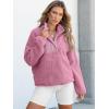 imageANRABESS Women Fuzzy Fleece Pullover Sherpa Sweatshirt Long Sleeve Button Down Warm Soft Color Block Jackets with PocketsPink