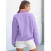 imageANRABESS Women Fuzzy Fleece Pullover Sherpa Sweatshirt Long Sleeve Button Down Warm Soft Color Block Jackets with PocketsPurple