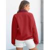 imageANRABESS Women Fuzzy Fleece Pullover Sherpa Sweatshirt Long Sleeve Button Down Warm Soft Color Block Jackets with PocketsRed