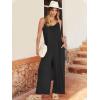 imageANRABESS Women Jumpsuits 2025 Casual Sleeveless Spaghetti Strap Boho Wide Leg Rompers Dressy Summer Outfits Vacation ClothesBlack