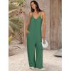 imageANRABESS Women Jumpsuits 2025 Casual Sleeveless Spaghetti Strap Boho Wide Leg Rompers Dressy Summer Outfits Vacation ClothesBlue Green