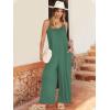 imageANRABESS Women Jumpsuits 2025 Casual Sleeveless Spaghetti Strap Boho Wide Leg Rompers Dressy Summer Outfits Vacation ClothesBlue Green