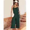 imageANRABESS Women Jumpsuits 2025 Casual Sleeveless Spaghetti Strap Boho Wide Leg Rompers Dressy Summer Outfits Vacation ClothesDeep Green