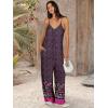imageANRABESS Women Jumpsuits 2025 Casual Sleeveless Spaghetti Strap Boho Wide Leg Rompers Dressy Summer Outfits Vacation ClothesFloral Purple