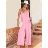 imageANRABESS Women Jumpsuits 2025 Casual Sleeveless Spaghetti Strap Boho Wide Leg Rompers Dressy Summer Outfits Vacation ClothesPink