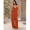 imageANRABESS Women Jumpsuits 2025 Casual Sleeveless Spaghetti Strap Boho Wide Leg Rompers Dressy Summer Outfits Vacation ClothesRust
