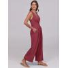 imageANRABESS Women Jumpsuits Sleeveless V Neck Elegant Dressy Casual Backless One Piece Pants Romper 2025 Summer OutfitsBurgundy