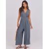 imageANRABESS Women Jumpsuits Sleeveless V Neck Elegant Dressy Casual Backless One Piece Pants Romper 2025 Summer OutfitsDark Grey