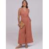 imageANRABESS Women Jumpsuits Sleeveless V Neck Elegant Dressy Casual Backless One Piece Pants Romper 2025 Summer OutfitsRust
