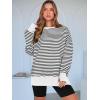 imageANRABESS Women Oversized Sweatshirts Thumbhole Long Sleeve Hoodies Shirts 2025 Fall Side Slit Pullover Top Teen Y2k OutfitsBlack White Striped