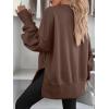 imageANRABESS Women Oversized Sweatshirts Thumbhole Long Sleeve Hoodies Shirts 2025 Fall Side Slit Pullover Top Teen Y2k OutfitsDeep Brown
