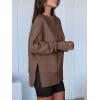 imageANRABESS Women Oversized Sweatshirts Thumbhole Long Sleeve Hoodies Shirts 2025 Fall Side Slit Pullover Top Teen Y2k OutfitsDeep Brown