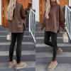 imageANRABESS Women Oversized Sweatshirts Thumbhole Long Sleeve Hoodies Shirts 2025 Fall Side Slit Pullover Top Teen Y2k OutfitsDeep Brown