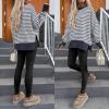 imageANRABESS Women Oversized Sweatshirts Thumbhole Long Sleeve Hoodies Shirts 2025 Fall Side Slit Pullover Top Teen Y2k OutfitsGrey Bule Striped