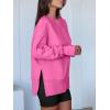 imageANRABESS Women Oversized Sweatshirts Thumbhole Long Sleeve Hoodies Shirts 2025 Fall Side Slit Pullover Top Teen Y2k OutfitsHot Pink