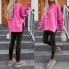 imageANRABESS Women Oversized Sweatshirts Thumbhole Long Sleeve Hoodies Shirts 2025 Fall Side Slit Pullover Top Teen Y2k OutfitsHot Pink
