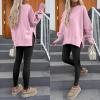 imageANRABESS Women Oversized Sweatshirts Thumbhole Long Sleeve Hoodies Shirts 2025 Fall Side Slit Pullover Top Teen Y2k OutfitsPink