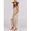imageANRABESS Women Summer Casual Dressy Sleeveless Smocked Wide Leg Linen Jumpsuits Rompers 2025 Trendy Travel Outfit PocketApricot