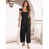 imageANRABESS Women Summer Casual Dressy Sleeveless Smocked Wide Leg Linen Jumpsuits Rompers 2025 Trendy Travel Outfit PocketBlack