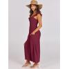 imageANRABESS Women Summer Casual Dressy Sleeveless Smocked Wide Leg Linen Jumpsuits Rompers 2025 Trendy Travel Outfit PocketDeep Red