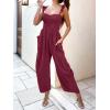 imageANRABESS Women Summer Casual Dressy Sleeveless Smocked Wide Leg Linen Jumpsuits Rompers 2025 Trendy Travel Outfit PocketDeep Red