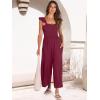 imageANRABESS Women Summer Casual Dressy Sleeveless Smocked Wide Leg Linen Jumpsuits Rompers 2025 Trendy Travel Outfit PocketDeep Red
