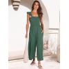imageANRABESS Women Summer Casual Dressy Sleeveless Smocked Wide Leg Linen Jumpsuits Rompers 2025 Trendy Travel Outfit PocketForest