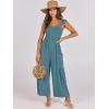 imageANRABESS Women Summer Casual Dressy Sleeveless Smocked Wide Leg Linen Jumpsuits Rompers 2025 Trendy Travel Outfit PocketGray Blue