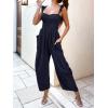 imageANRABESS Women Summer Casual Dressy Sleeveless Smocked Wide Leg Linen Jumpsuits Rompers 2025 Trendy Travel Outfit PocketNavy Blue
