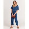imageANRABESS Women Summer Casual Short Sleeve V Neck Elastic Waist Wide Leg Cropped Pants Jumpsuits Rompers with Pockets00blue