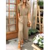 imageANRABESS Women Summer Casual Short Sleeve V Neck Elastic Waist Wide Leg Cropped Pants Jumpsuits Rompers with Pockets00khaki