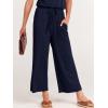 imageANRABESS Women Summer Casual Short Sleeve V Neck Elastic Waist Wide Leg Cropped Pants Jumpsuits Rompers with Pockets01blue