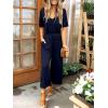 imageANRABESS Women Summer Casual Short Sleeve V Neck Elastic Waist Wide Leg Cropped Pants Jumpsuits Rompers with Pockets01blue