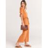 imageANRABESS Women Summer Casual Short Sleeve V Neck Elastic Waist Wide Leg Cropped Pants Jumpsuits Rompers with Pockets02orange
