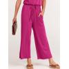 imageANRABESS Women Summer Casual Short Sleeve V Neck Elastic Waist Wide Leg Cropped Pants Jumpsuits Rompers with Pockets02rose