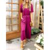 imageANRABESS Women Summer Casual Short Sleeve V Neck Elastic Waist Wide Leg Cropped Pants Jumpsuits Rompers with Pockets02rose