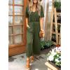 imageANRABESS Women Summer Casual Short Sleeve V Neck Elastic Waist Wide Leg Cropped Pants Jumpsuits Rompers with Pockets03green