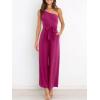 imageANRABESS Women Summer Dressy Jumpsuits One Shoulder Sleeveless Casual Wide Leg Pants Romper Jumper 2025 Trendy Fall OutfitsDeep Rose