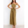 imageANRABESS Women Summer Dressy Jumpsuits One Shoulder Sleeveless Casual Wide Leg Pants Romper Jumper 2025 Trendy Fall OutfitsKhaki