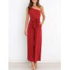 imageANRABESS Women Summer Dressy Jumpsuits One Shoulder Sleeveless Casual Wide Leg Pants Romper Jumper 2025 Trendy Fall OutfitsRed