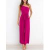 imageANRABESS Women Summer Dressy Jumpsuits One Shoulder Sleeveless Casual Wide Leg Pants Romper Jumper 2025 Trendy Fall OutfitsRose