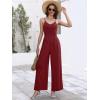 imageANRABESS Women V Neck Spaghetti Strap Wide Leg Dressy Jumpsuits 2025 Summer Casual One Piece Jumper Romper Outfits ampamp PocketsBurgundy