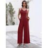 imageANRABESS Women V Neck Spaghetti Strap Wide Leg Dressy Jumpsuits 2025 Summer Casual One Piece Jumper Romper Outfits ampamp PocketsBurgundy